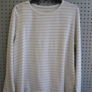 Lands' End Women's 1X Long Sleeve Rib Crew Neck Top, F11, NWT